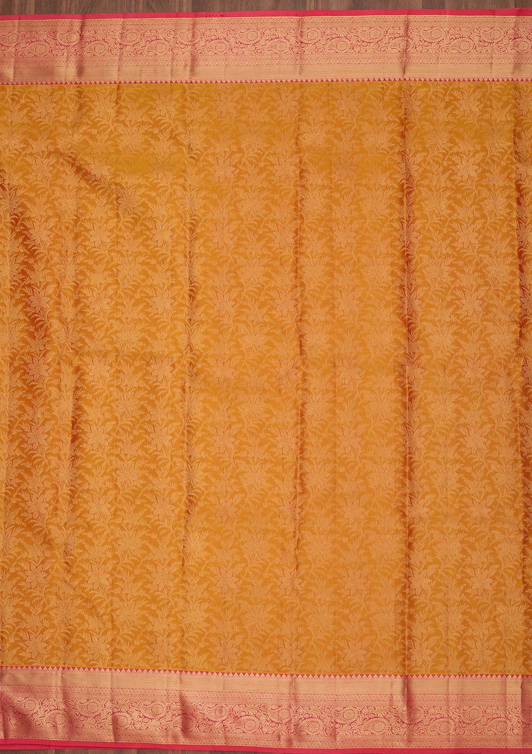 Mustard Zariwork (Gold) Pure Silk Saree
