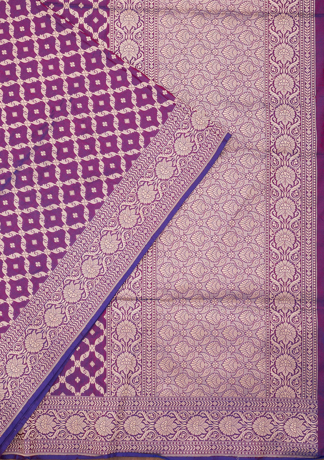 Purple Zariwork Pure Silk Saree-koskii