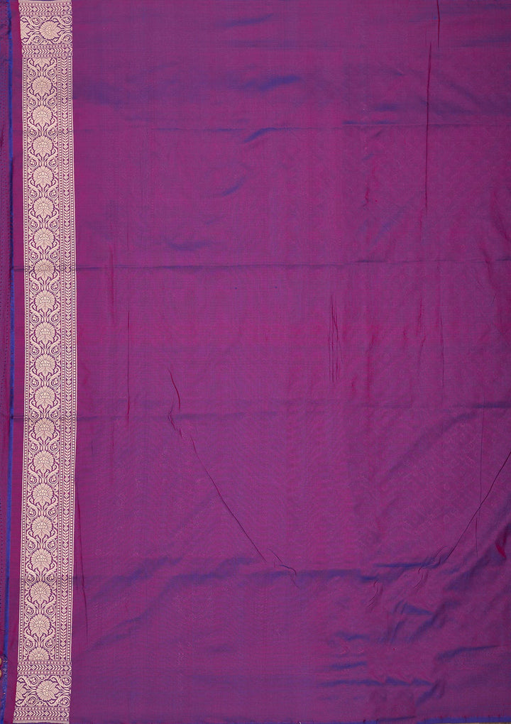 Purple Zariwork Pure Silk Saree-koskii