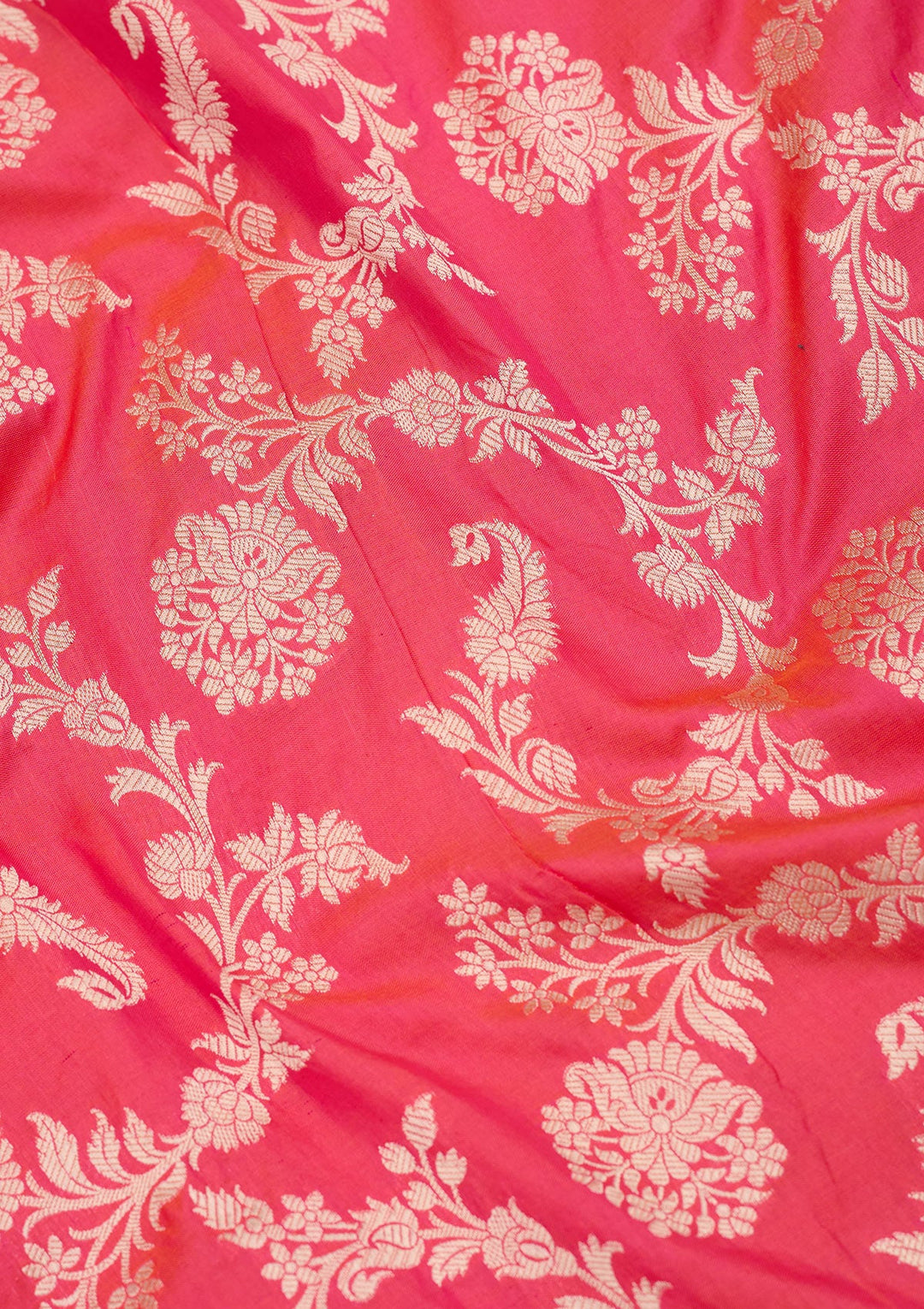 Rani Pink Zariwork Pure Silk Saree-koskii