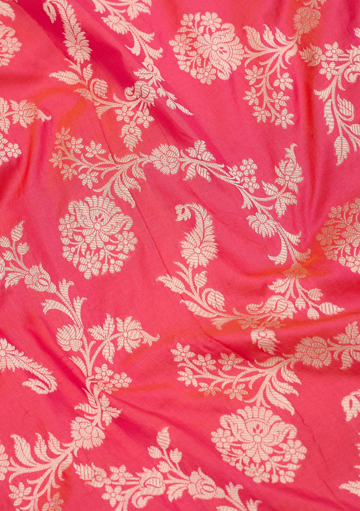 Rani Pink Zariwork Pure Silk Saree-koskii