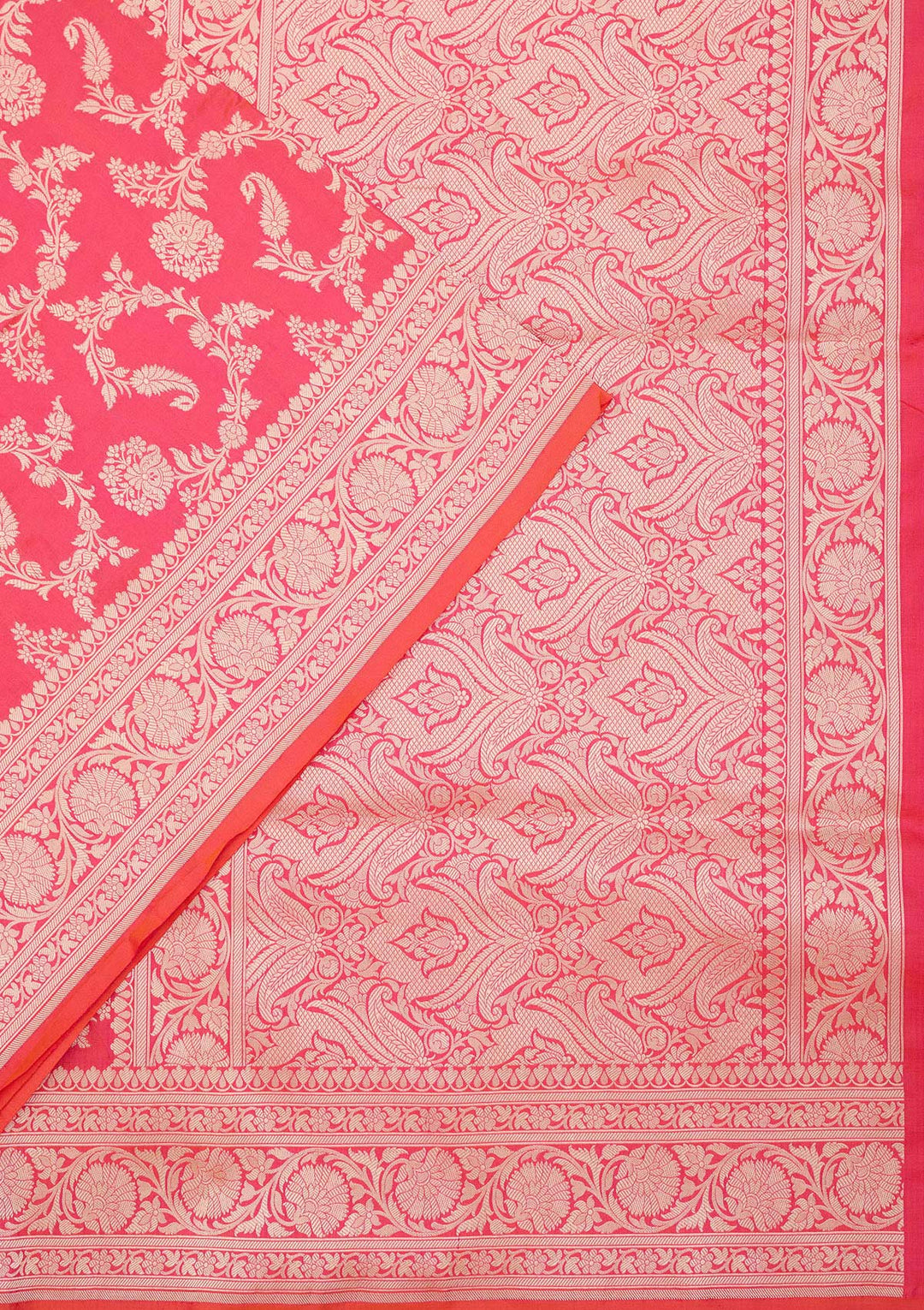 Rani Pink Zariwork Pure Silk Saree-koskii