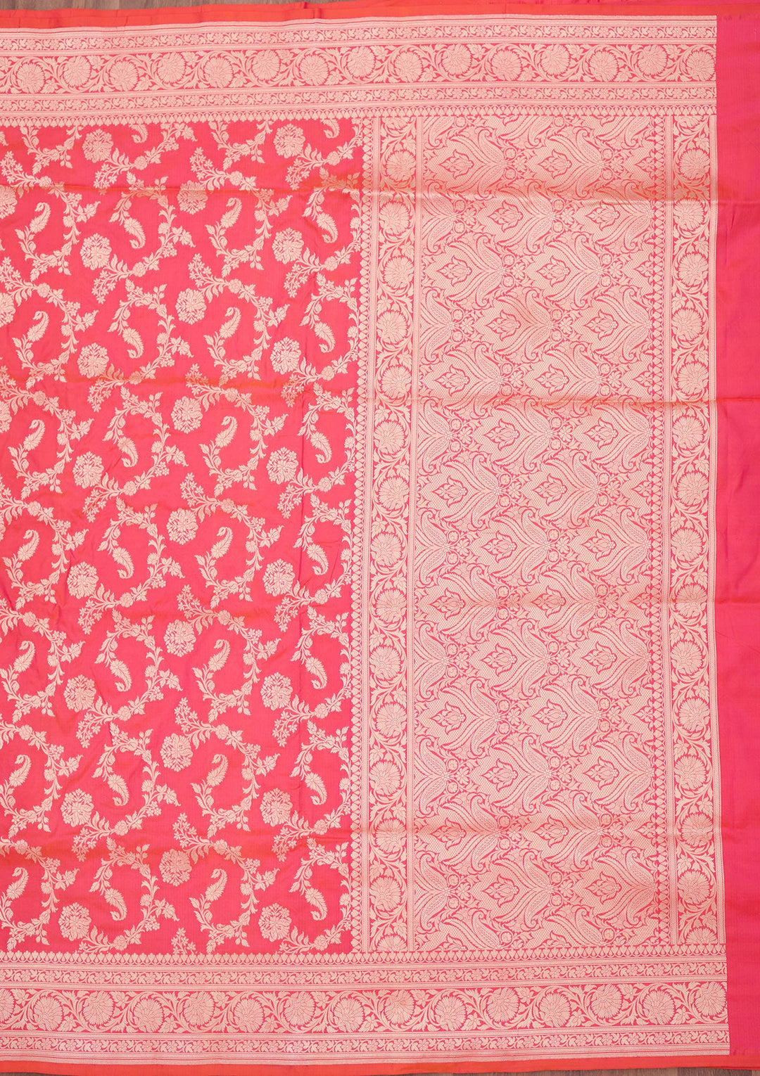 Rani Pink Zariwork Pure Silk Saree-koskii