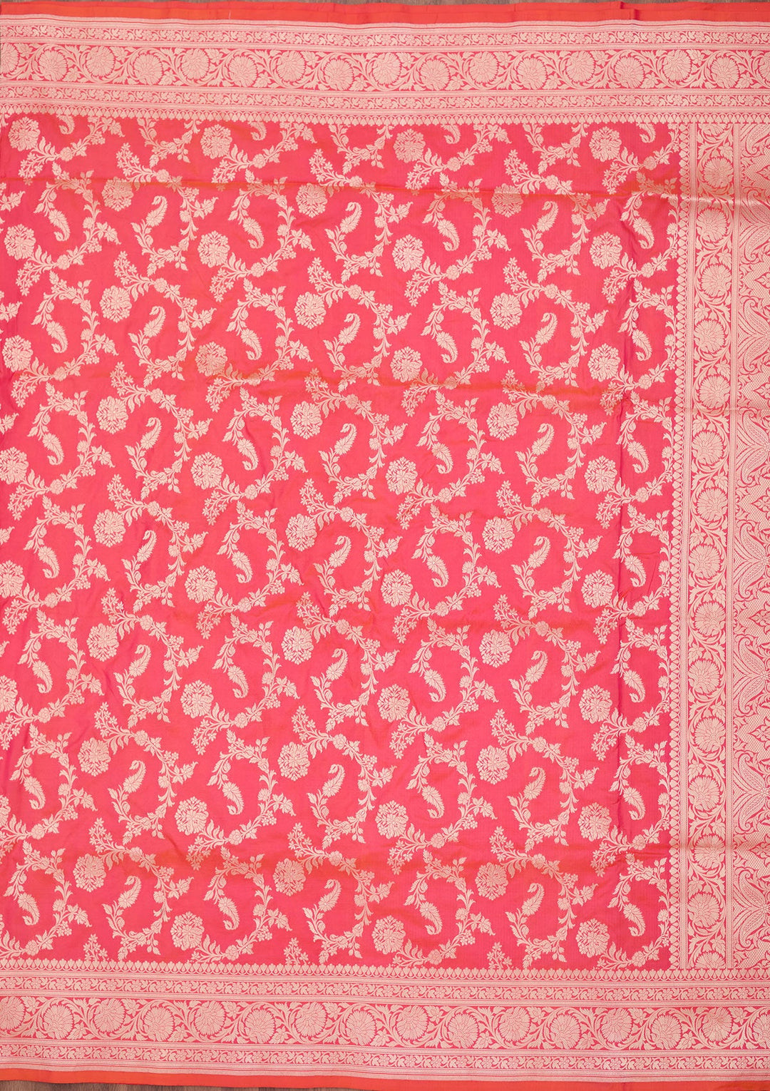 Rani Pink Zariwork Pure Silk Saree-koskii