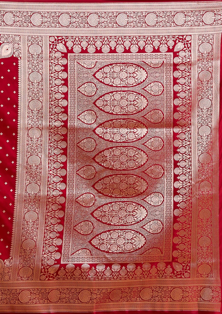 Maroon Zariwork (Gold) Satin Silk Saree-Koskii