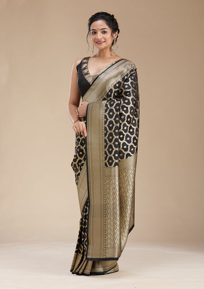 Black Zariwork (Gold) Silk Saree-koskii