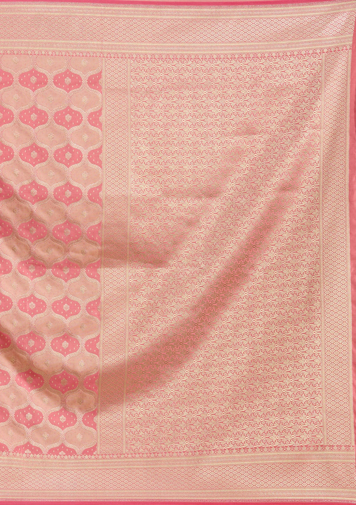 Peach Zariwork (Gold) Silk Saree-koskii