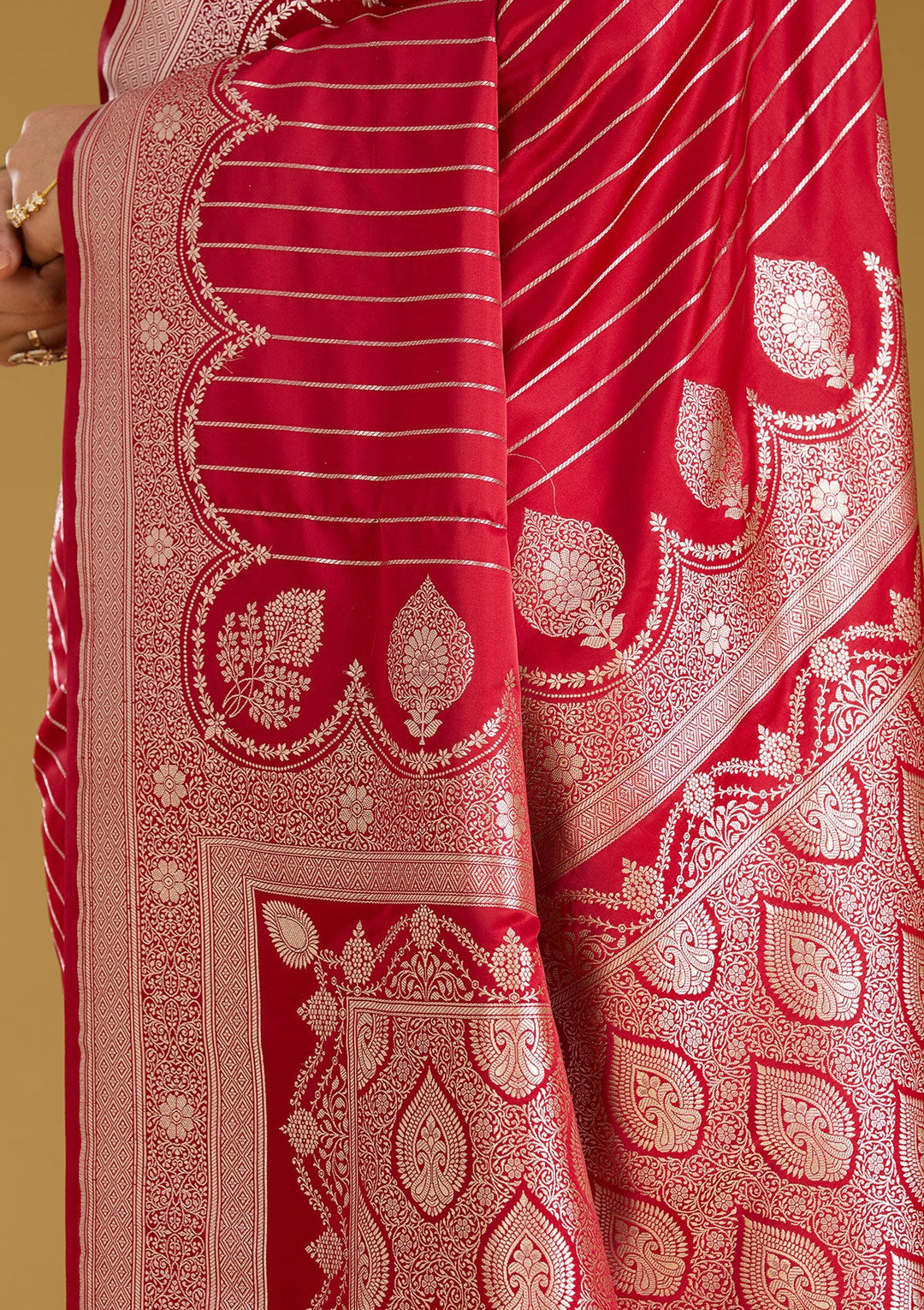 Maroon Zariwork (Gold) Silk Saree