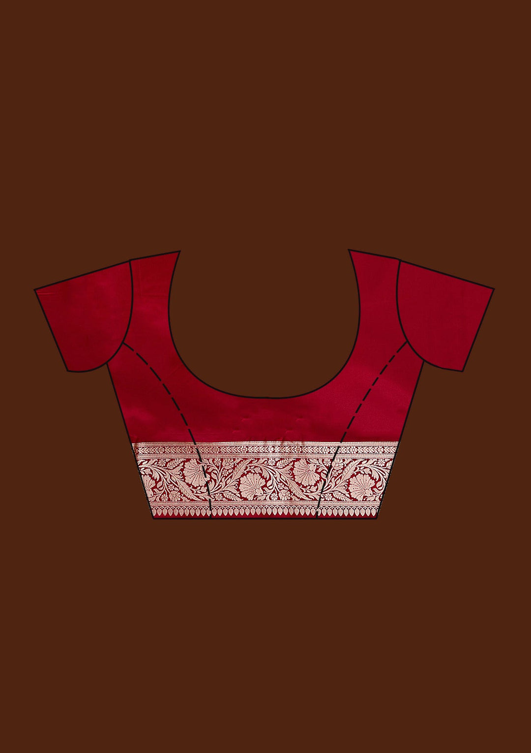 Maroon Zariwork (Gold) Satin Silk Saree-Koskii