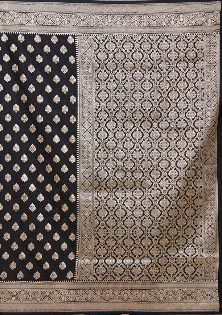 Black Zariwork (Gold) Silk Saree_koskii
