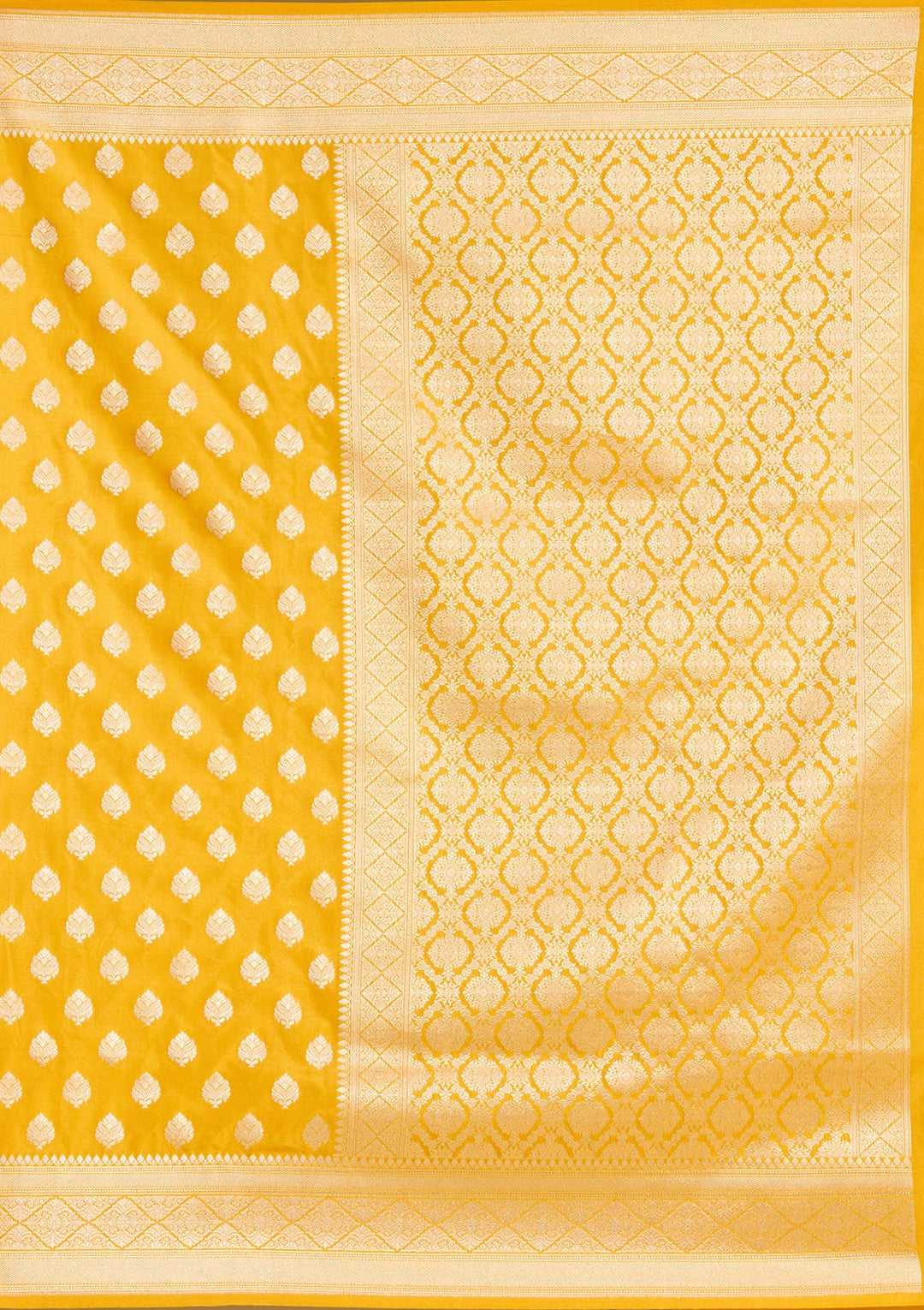 Mustard Zariwork (Gold) Silk Saree