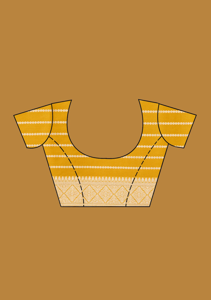 Mustard Zariwork (Gold) Silk Saree