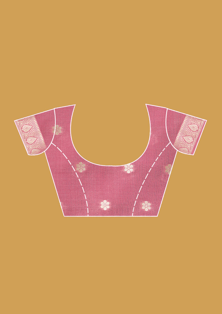 Mauve Zariwork (Gold) Satin Silk Saree