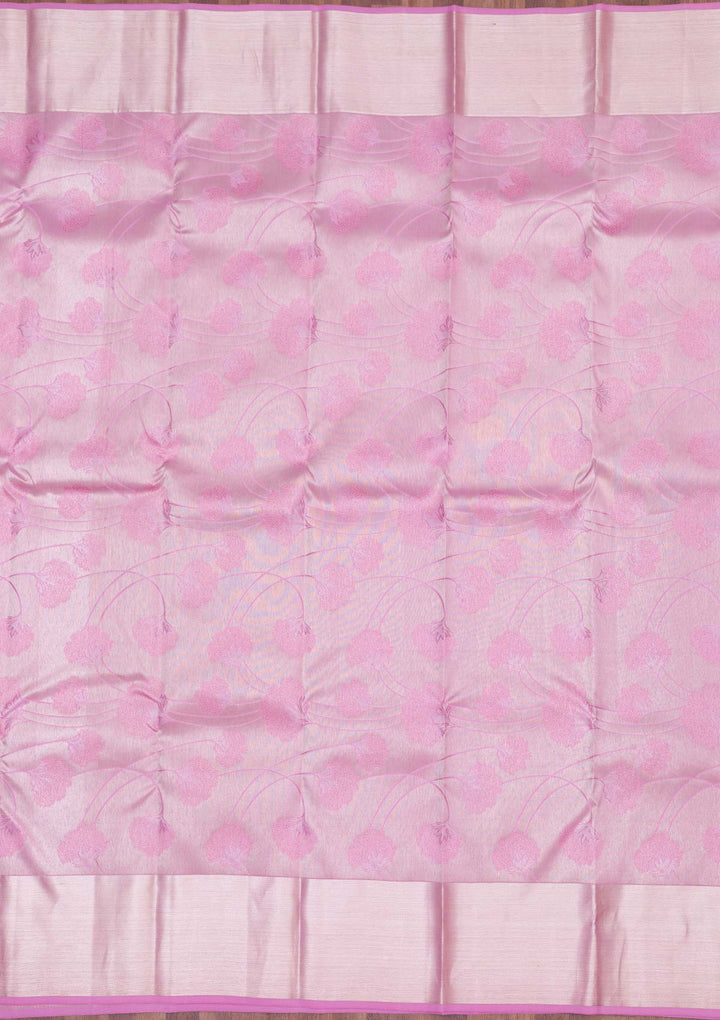 Onion Pink Zariwork Pure Silk Saree-koskii