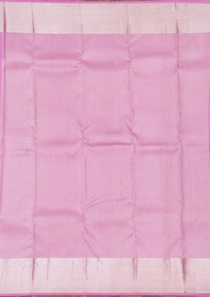 Onion Pink Zariwork Pure Silk Saree-koskii