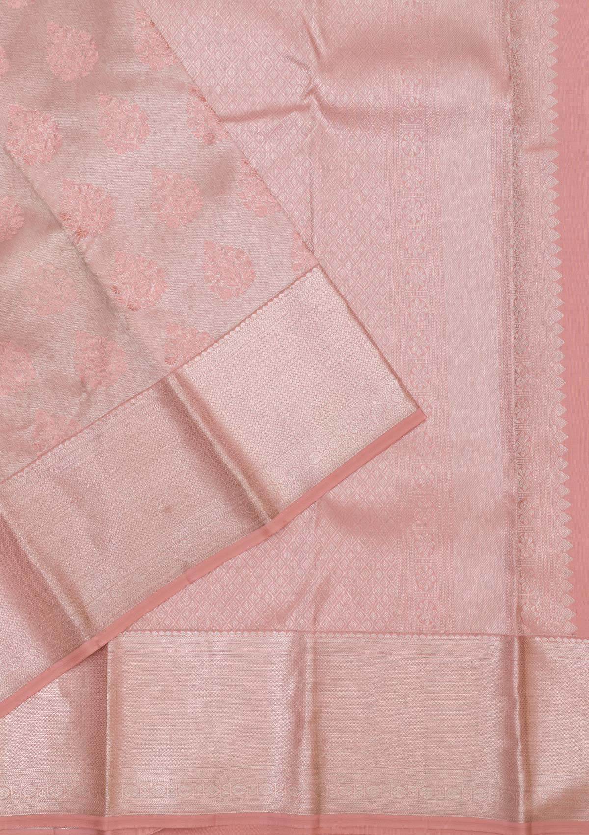 Peach Zariwork Pure Silk Saree-koskii