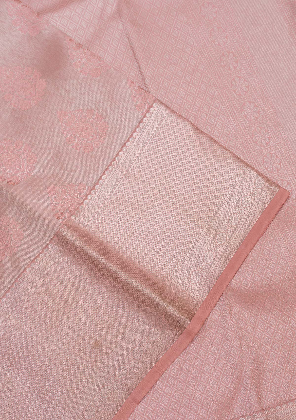Peach Zariwork Pure Silk Saree-koskii