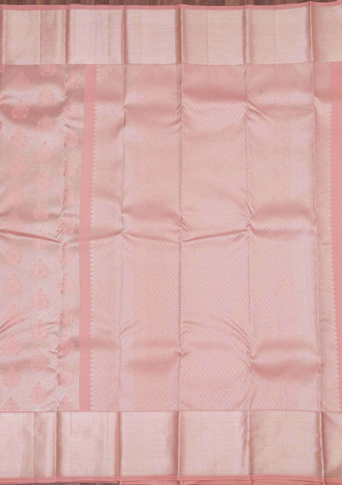 Peach Zariwork Pure Silk Saree-koskii