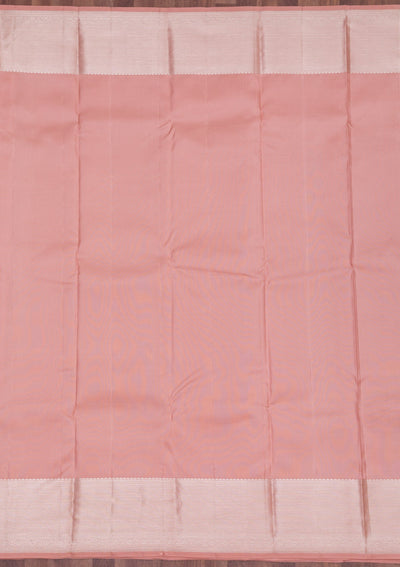 Peach Zariwork Pure Silk Saree-koskii
