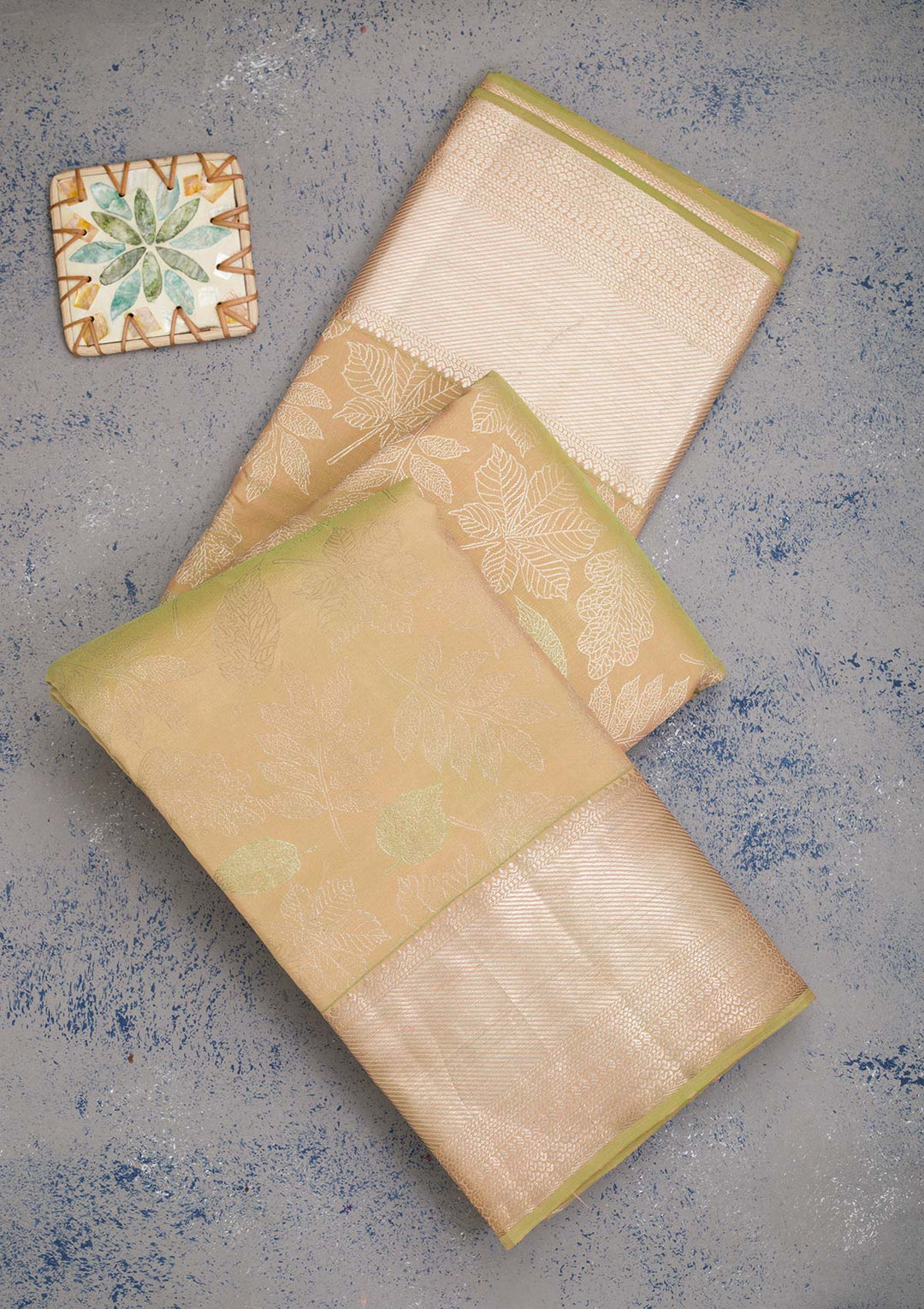 Parrot Green Zariwork Pure Silk Saree-koskii
