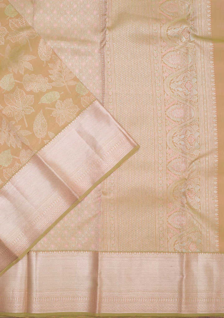 Parrot Green Zariwork Pure Silk Saree-koskii