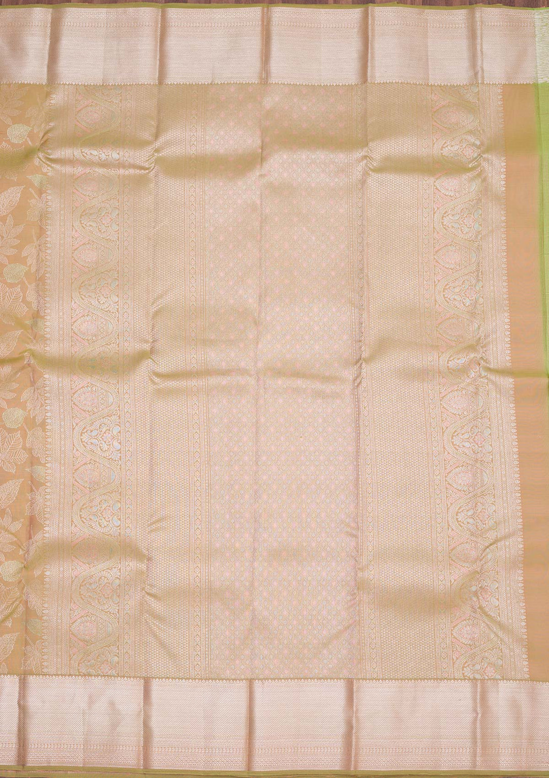 Parrot Green Zariwork Pure Silk Saree-koskii