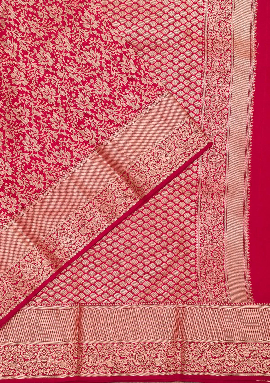 Maroon Zariwork Pure Silk Saree-Koskii