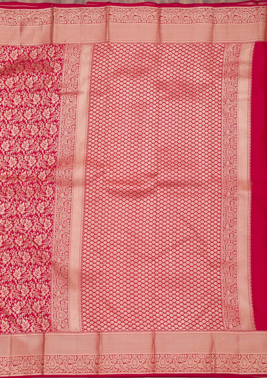 Maroon Zariwork Pure Silk Saree-Koskii
