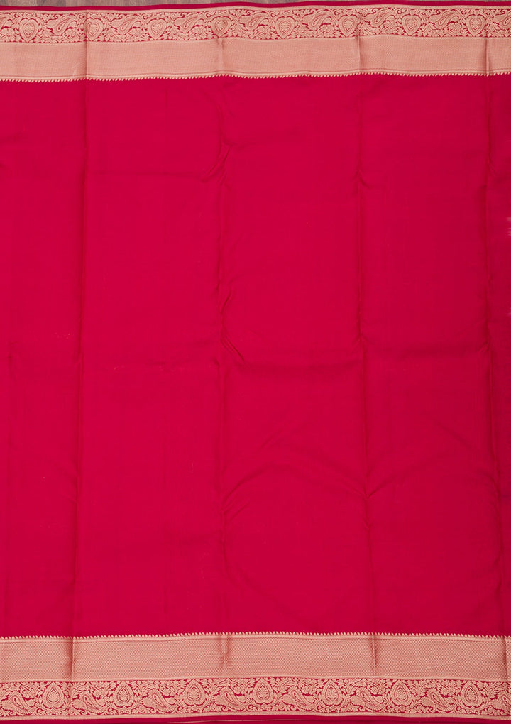 Maroon Zariwork Pure Silk Saree-Koskii