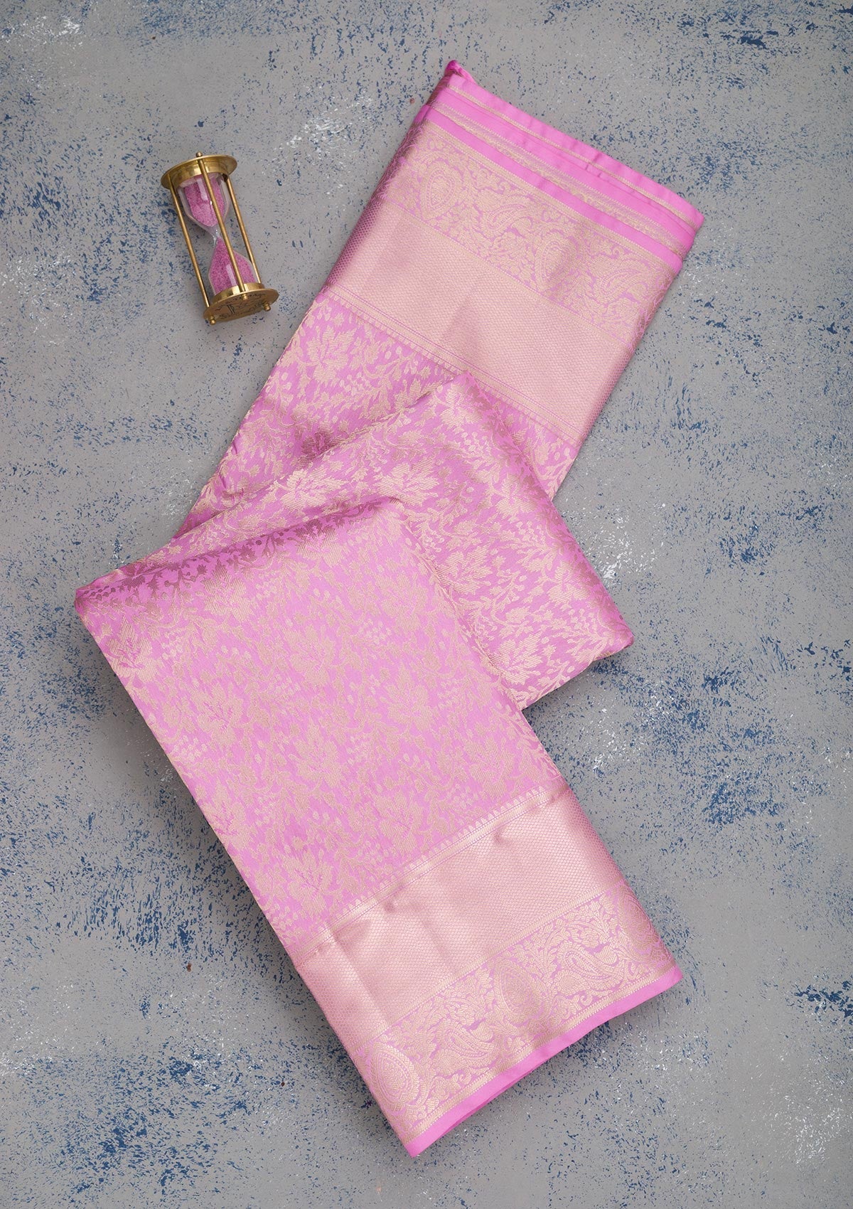 Pink Zariwork Pure Silk Saree-Koskii