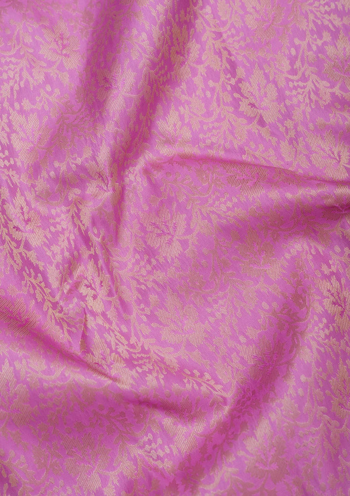 Pink Zariwork Pure Silk Saree-Koskii
