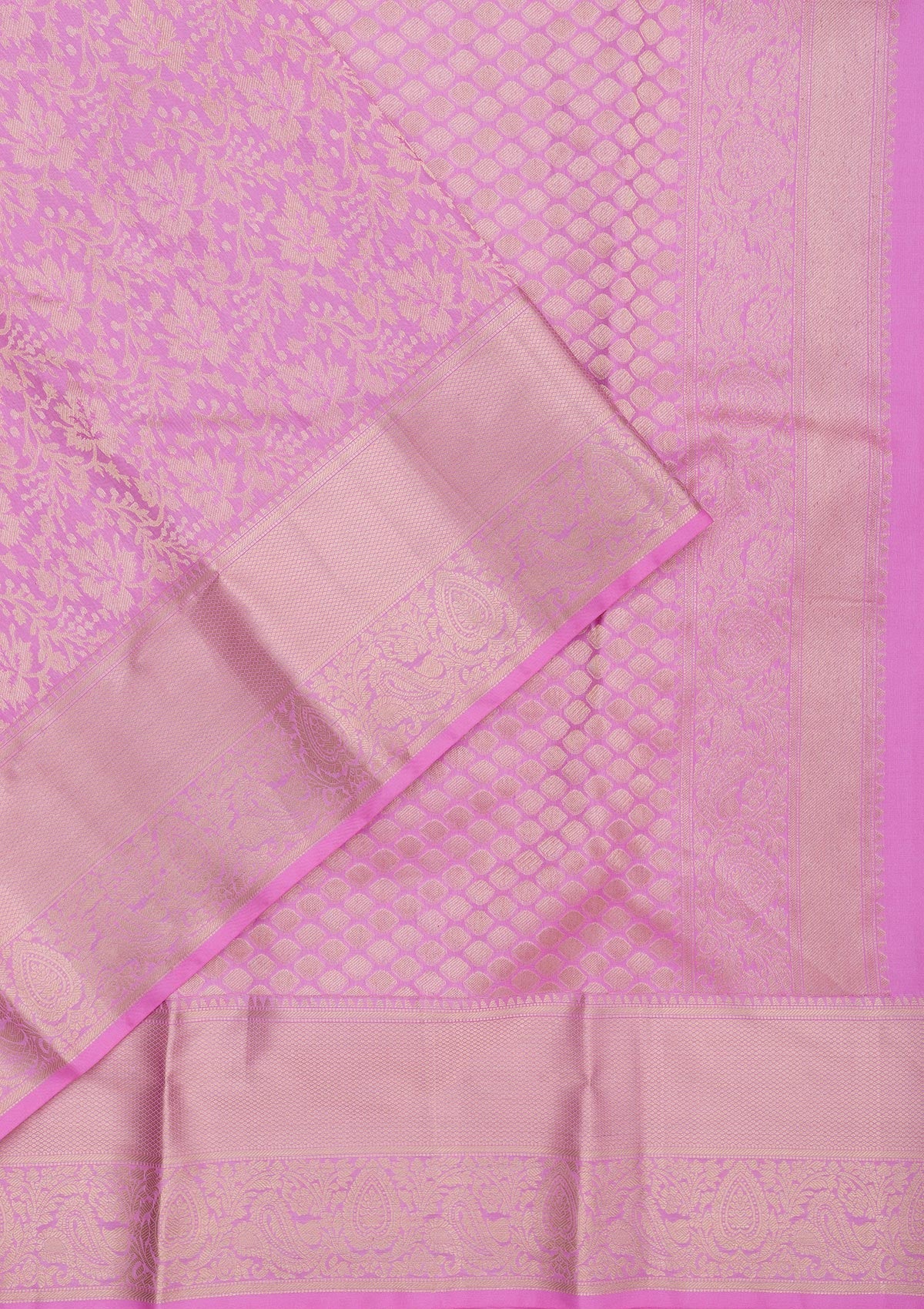 Pink Zariwork Pure Silk Saree-Koskii