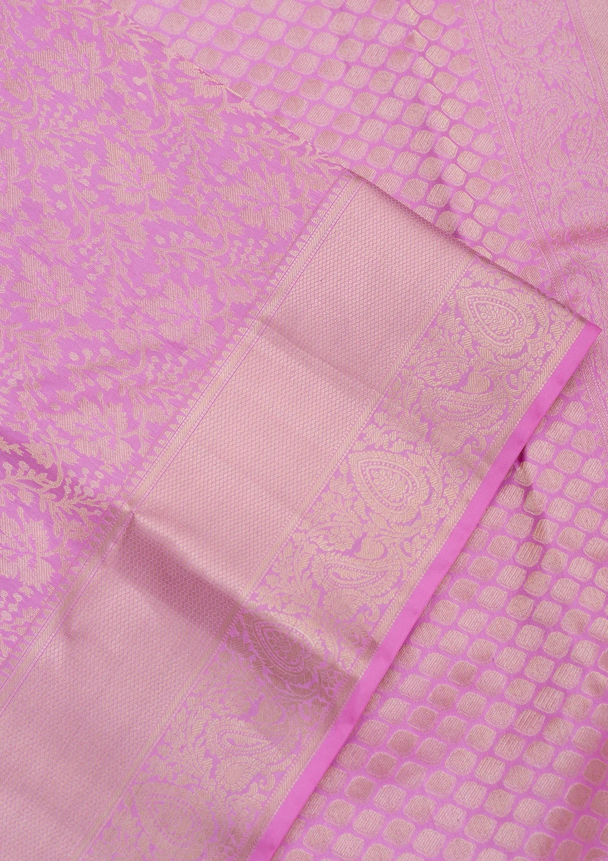 Pink Zariwork Pure Silk Saree-Koskii