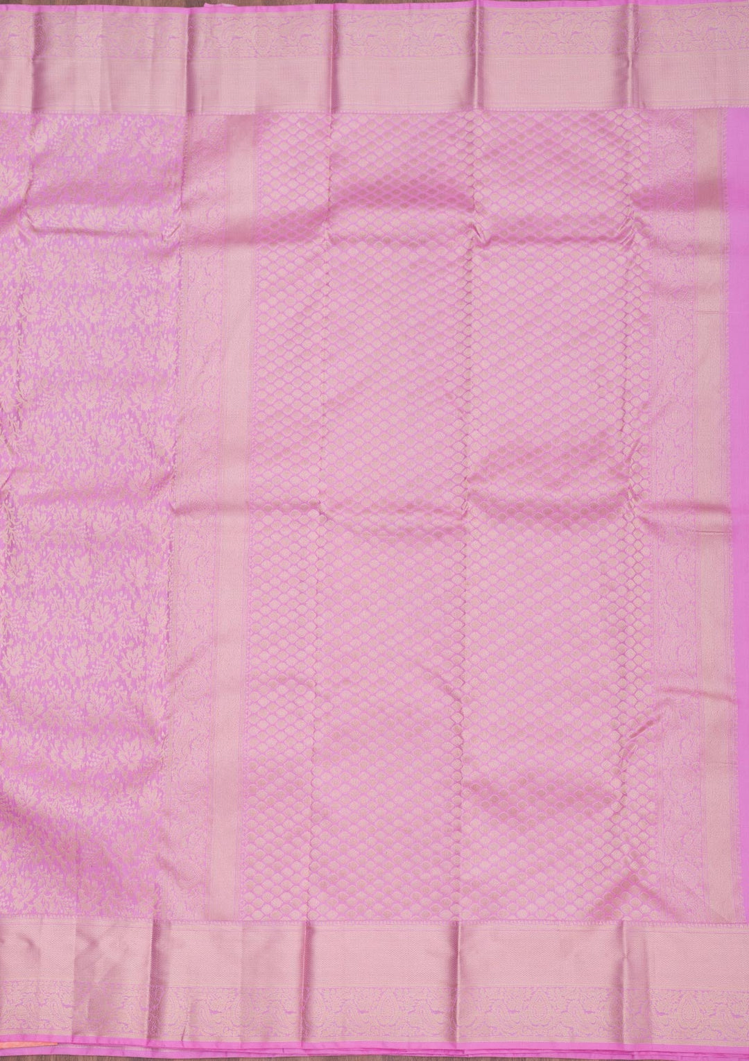 Pink Zariwork Pure Silk Saree-Koskii