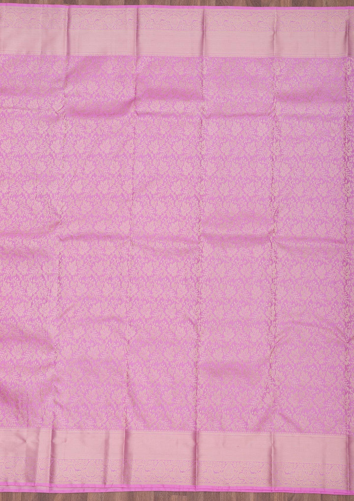 Pink Zariwork Pure Silk Saree-Koskii
