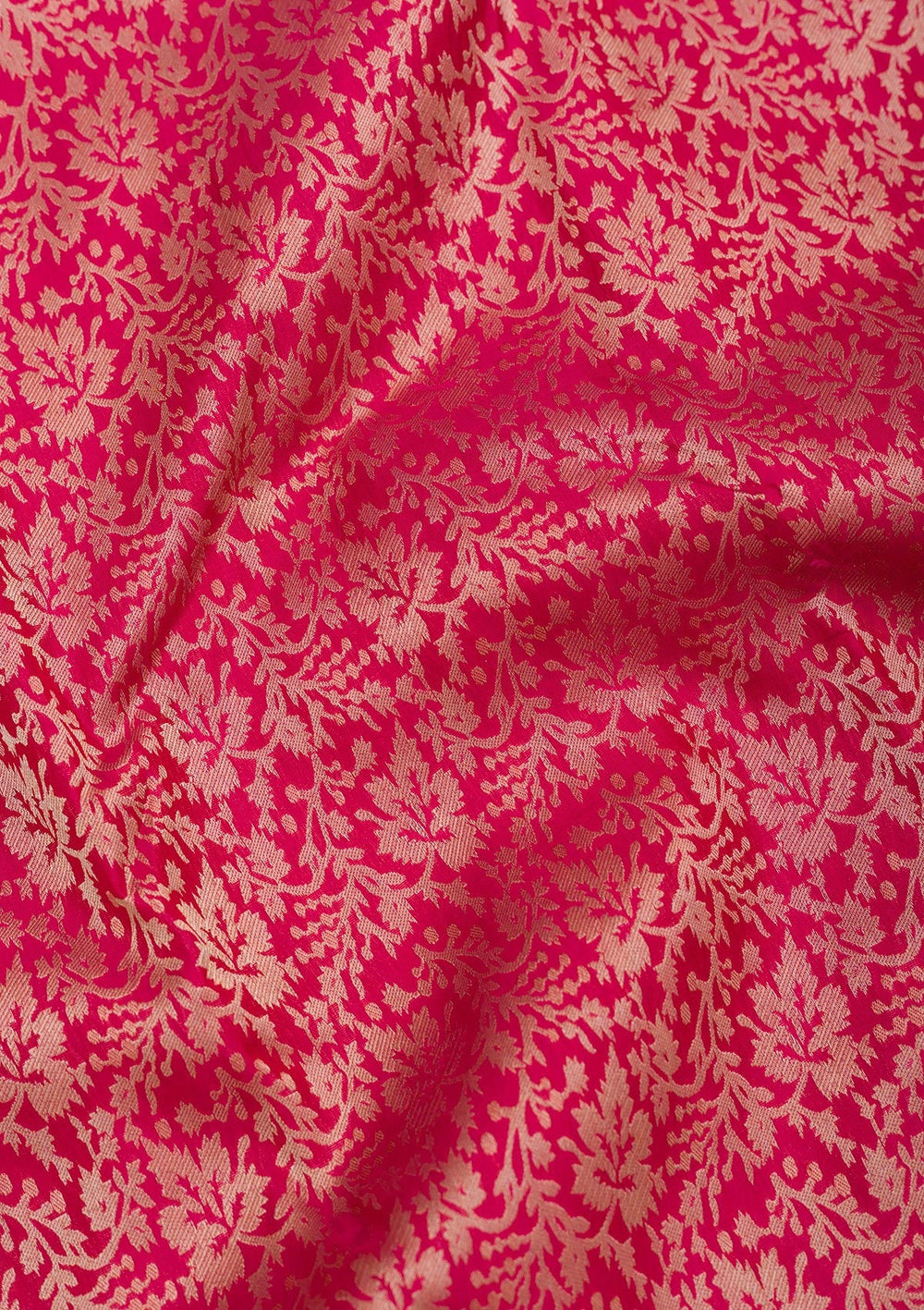 Rani Pink Zariwork Pure Silk Saree-Koskii