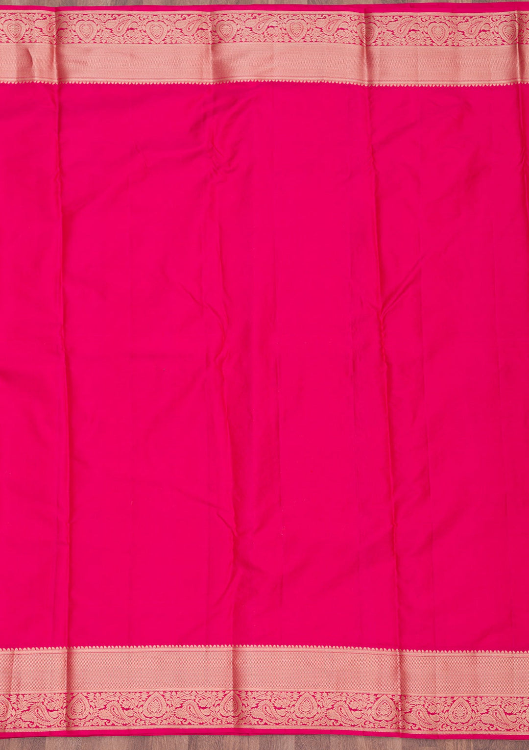 Rani Pink Zariwork Pure Silk Saree-Koskii