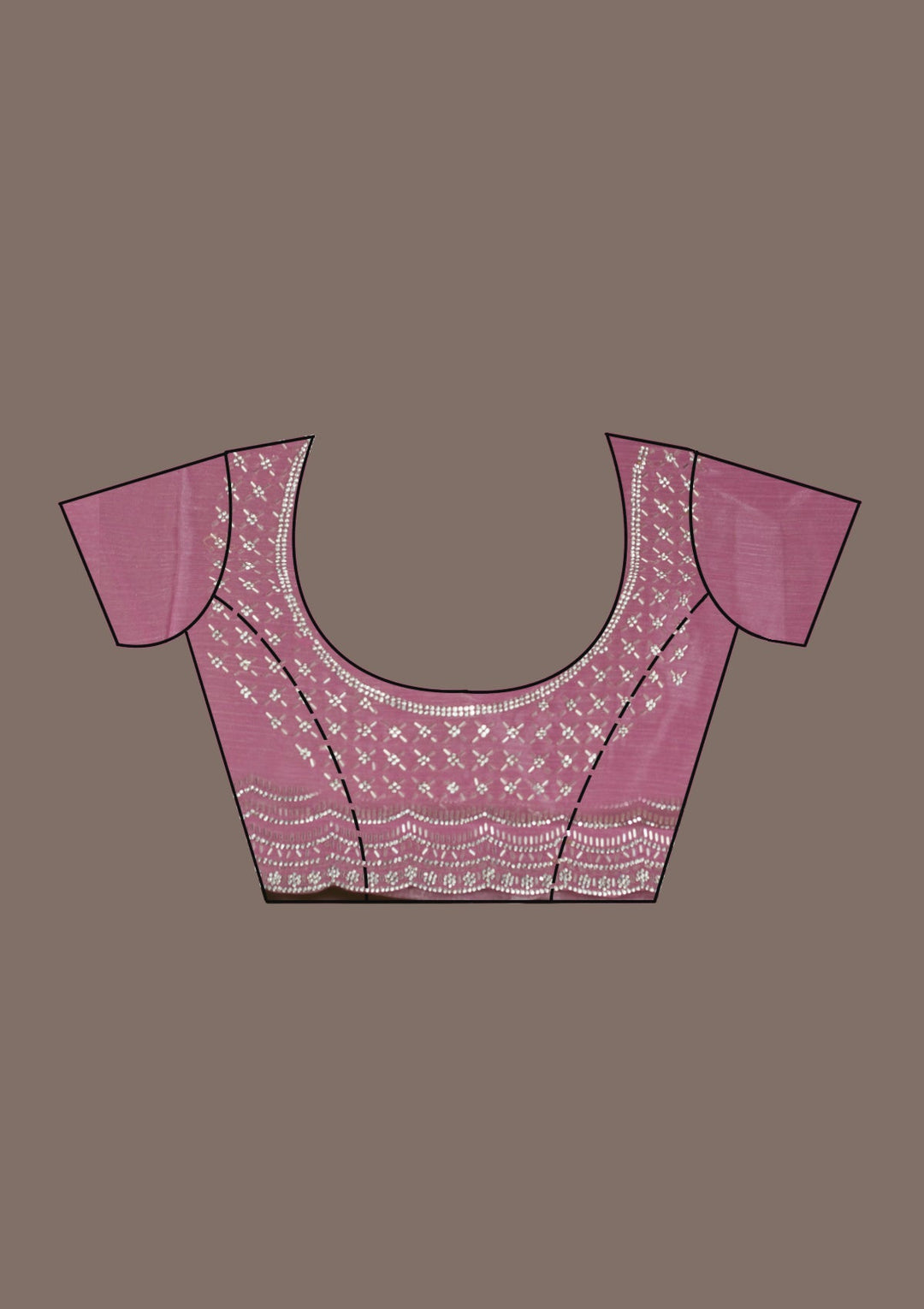 Pink Stonework Chiffon Saree-Koskii