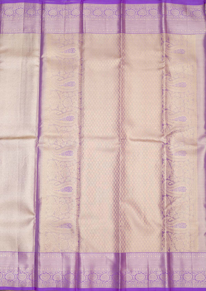 Beige Zariwork Pure Silk Saree-koskii