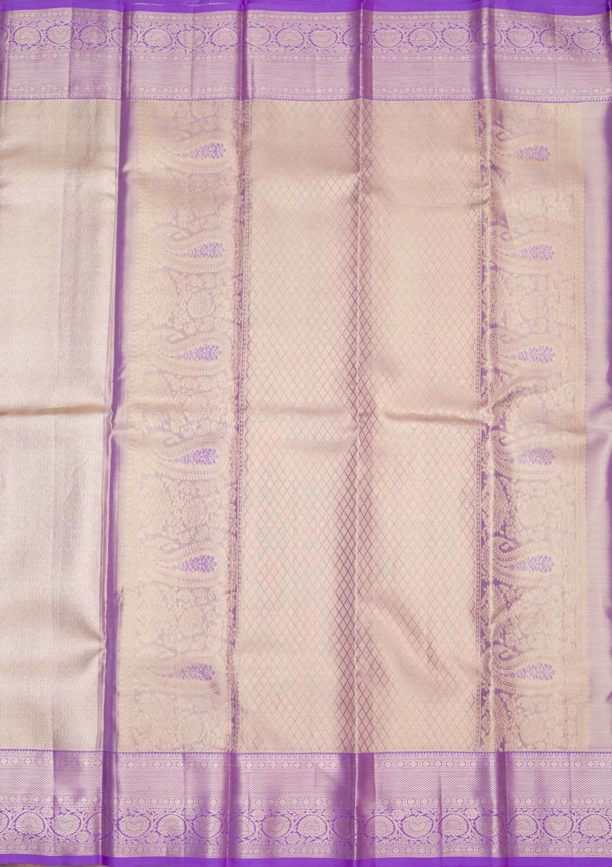 Beige Zariwork Pure Silk Saree-koskii