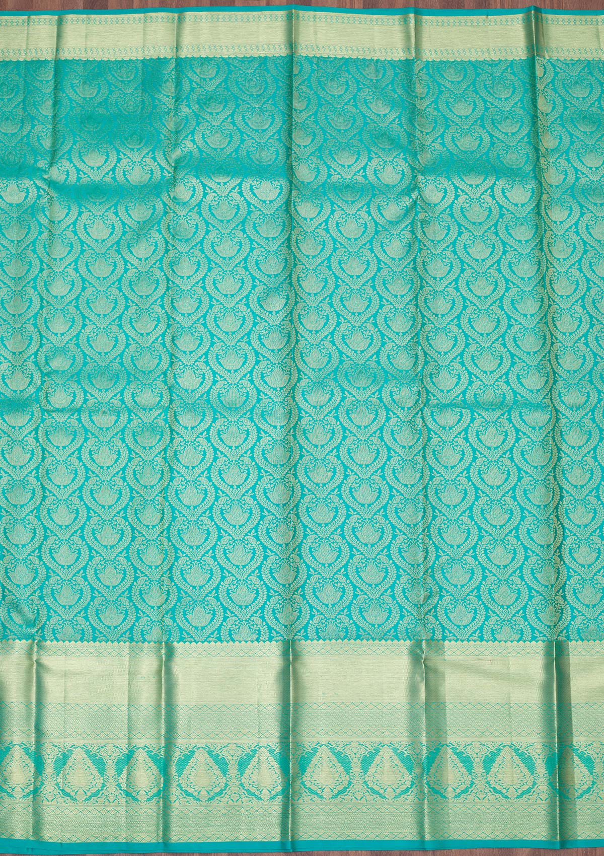Rama Green Zariwork Pure Silk Saree-koskii