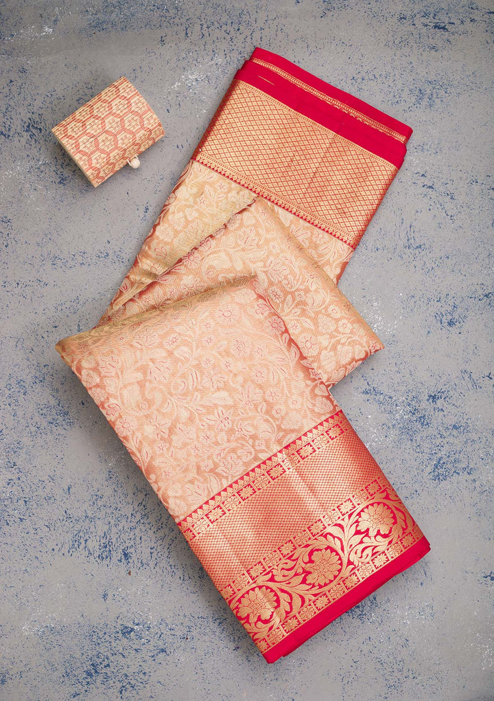 Gold Zariwork Pure Silk Saree-koskii