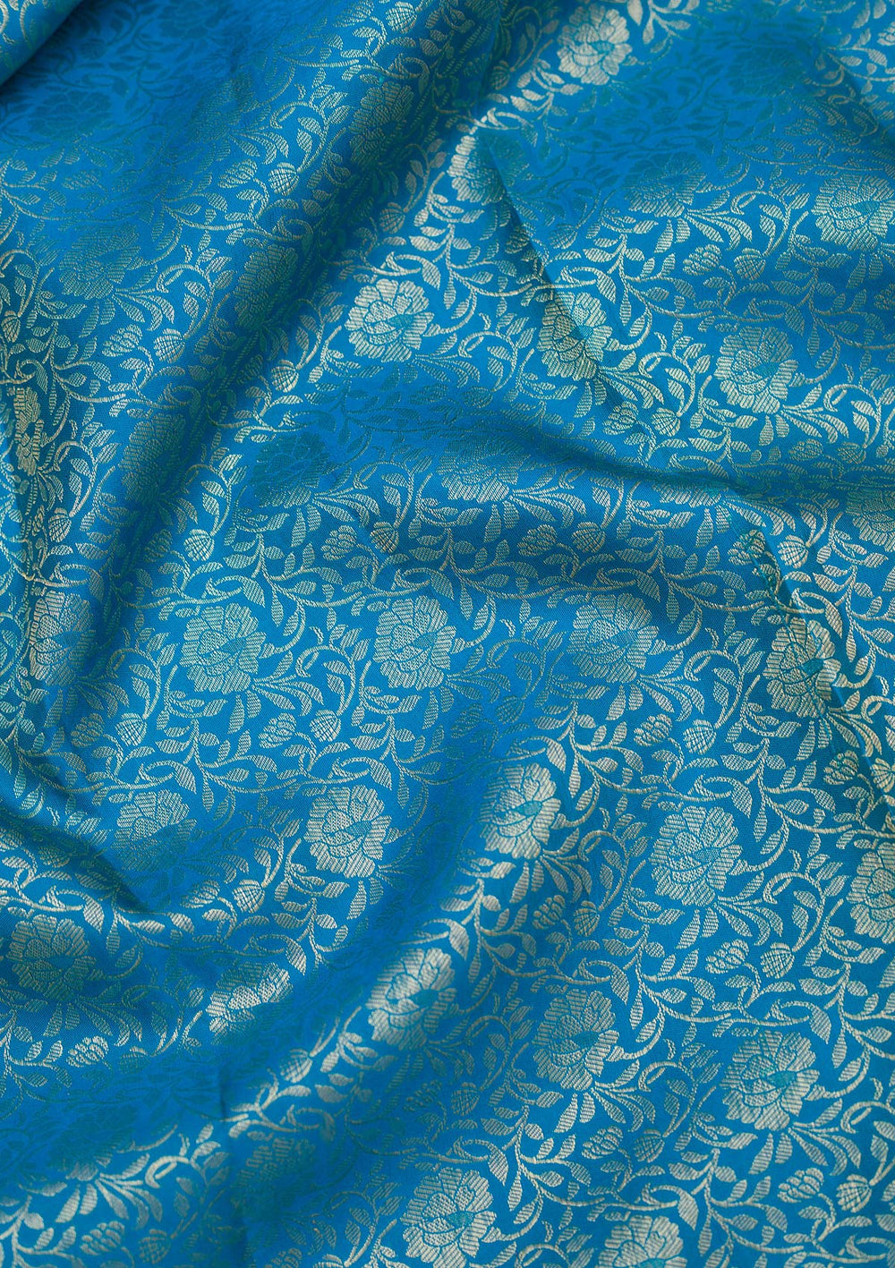 Turquoise Blue Zariwork Pure Silk Saree-koskii