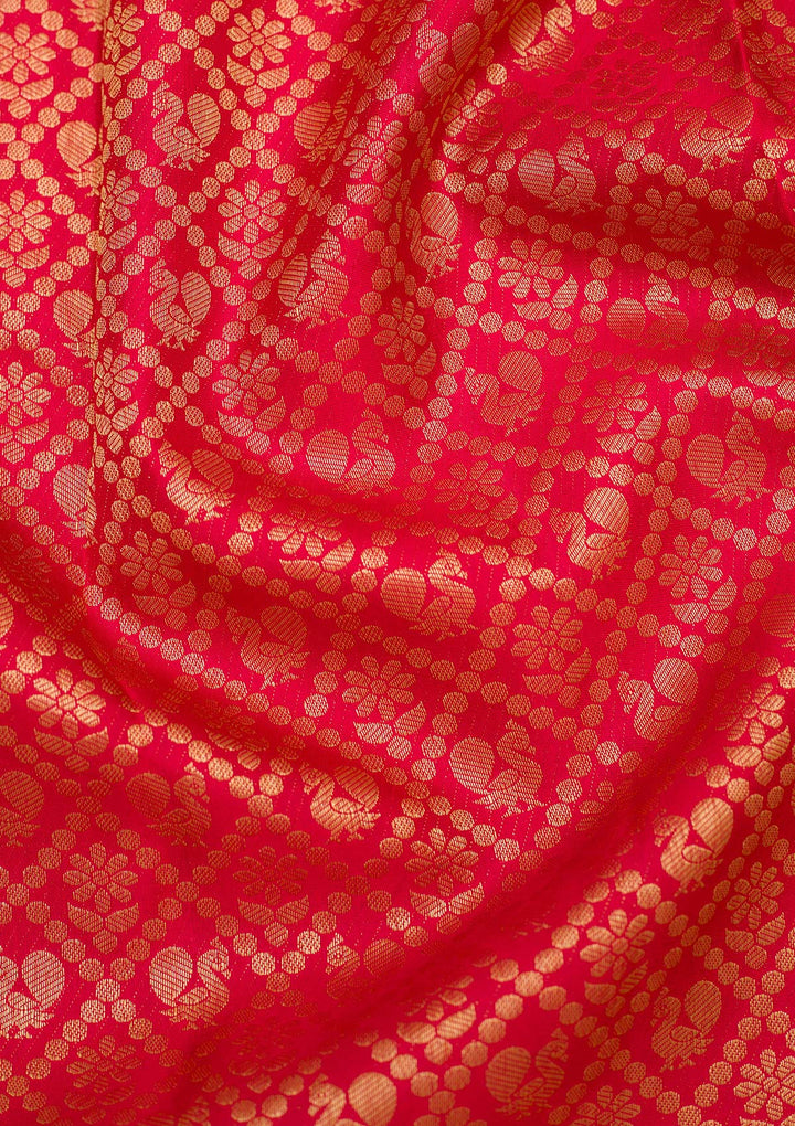 Red Zariwork Pure Silk Saree-koskii