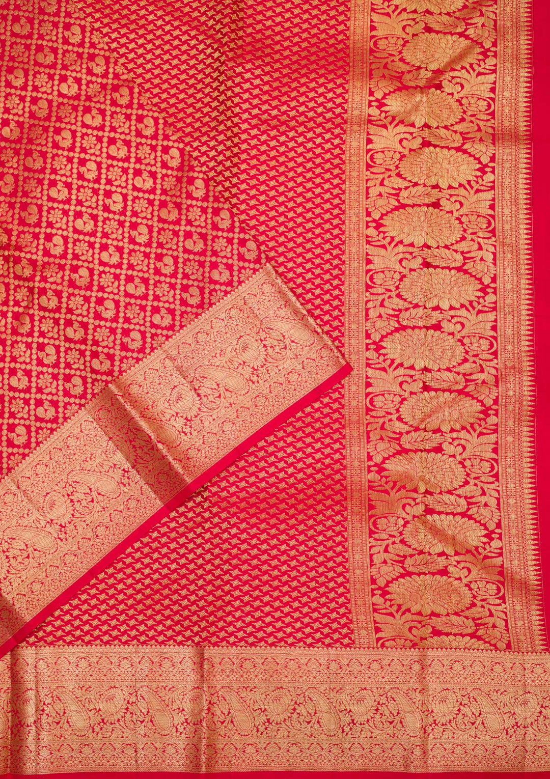 Red Zariwork Pure Silk Saree-koskii