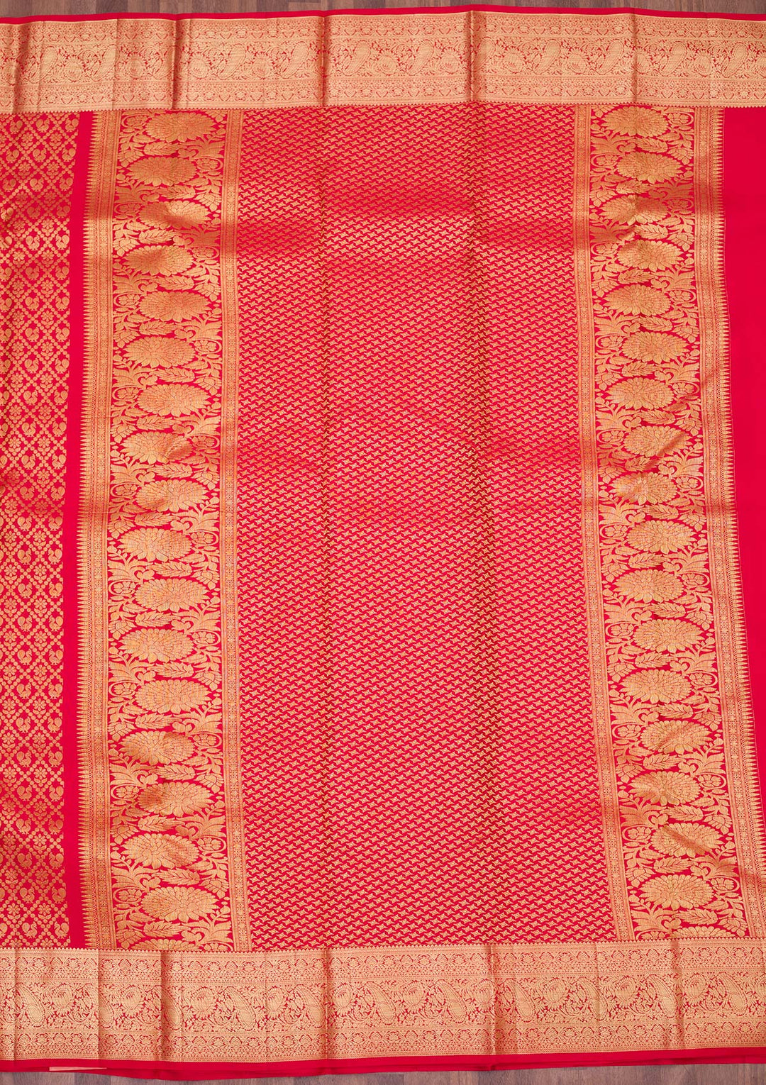 Red Zariwork Pure Silk Saree-koskii