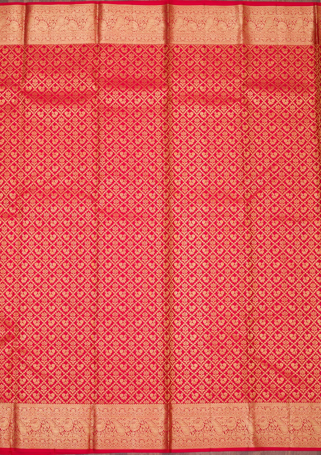 Red Zariwork Pure Silk Saree-koskii