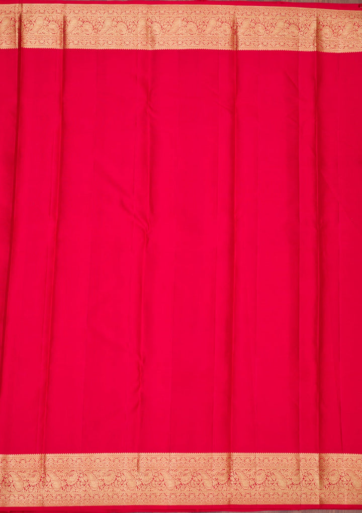 Red Zariwork Pure Silk Saree-koskii