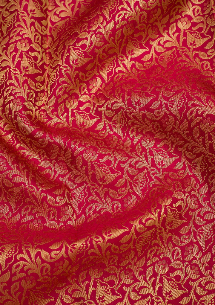 Maroon Zariwork Pure Silk Saree-koskii