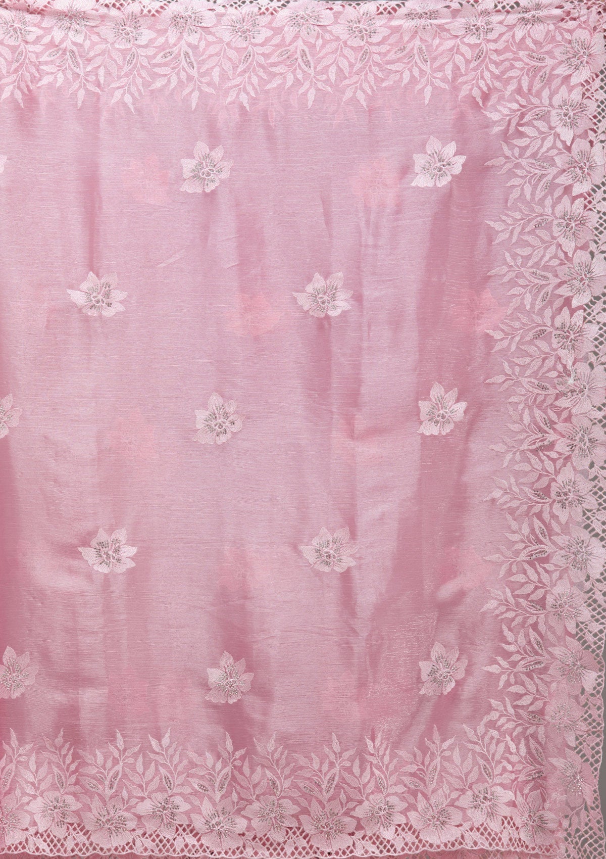 Pink Stonework Tissue Saree-Koskii